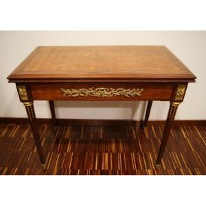  French Gaming Table From The Mid-1800s, Louis XVI Style, In Rosewood And Violet Wood