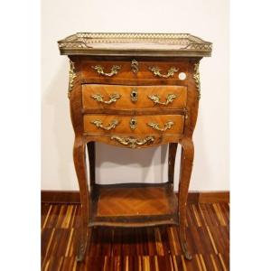 French Dressing Table From The Early 1800s, Louis XV Style, In Rosewood And Violet Wood