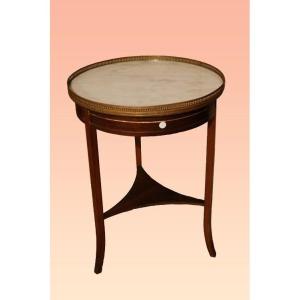  Circular French Coffee Table From The Second Half Of The 19th Century, Transition Style