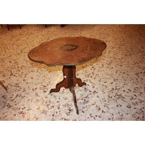 French Sail-shaped Coffee Table From The Second Half Of The 1800s, Louis XV Style, In Rosewood