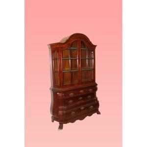 Dutch Trumeau From The First Half Of The 1900s, Richly Inlaid With Mahogany Wood