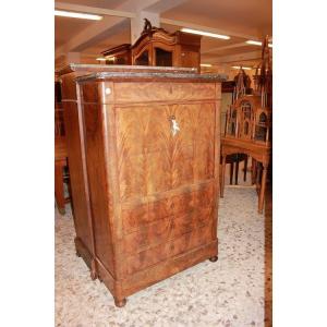 French Secretaire From The Second Half Of The 19th Century, Empire Style, In Mahogany Wood 