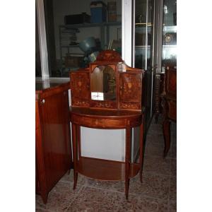 Small English Console Cabinet From The 1800s Sheraton Style In Satinwood