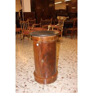 French 1800s Mahogany Cylinder Bedside Cabinet In Directoire Style