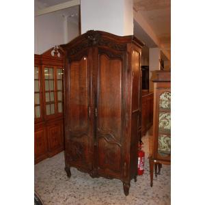 Small French Oak Wardrobe From The 19th Century In Provencal Style