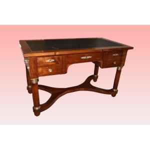 French Desk From The Mid-1800s, Empire Style, In Mahogany Wood