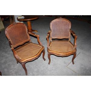 Pair Of 19th Century French Woven Armchairs