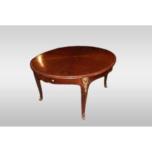 French Extending Oval Table From The Mid-1800s, Louis XV Style