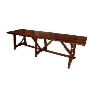 Grande Table De Monastère Italienne – Début XVIIIe Siècle, 3 Mètres, Noyer Massif