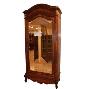 19th Century French Wardrobe – Louis XV Style In Inlaid Rosewood