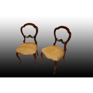 Groupe De 4 Chaises Françaises Des Années 1800 En Palissandre De Style Louis Philippe