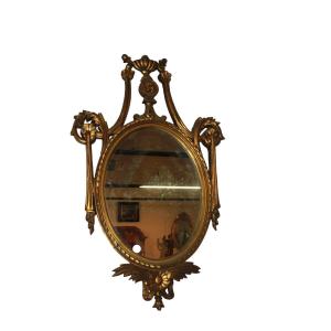 Miroir ovale française dorée – Début XXe siècle