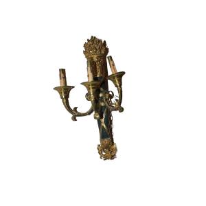 Set Of 3 French Empire Style Bronze Wall Sconces – Mid-19th Century
