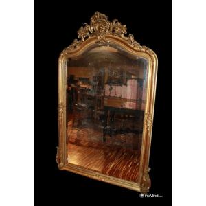 Beautiful Large French Mirror From The Second Half Of The 19th Century, In Louis XV Style