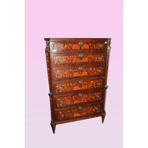 Dutch Septet From The Late 1700s, Empire Style, In Mahogany Wood