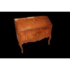 French Fall-front Desk From The Late 1700s, Provençal Style, In Walnut Wood