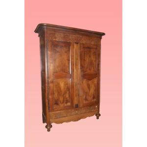 French Wardrobe From The Second Half Of The 18th Century, Louis Philippe Style, In Walnut Wood.