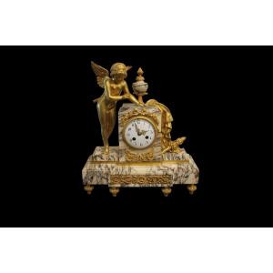 Marble And Gilded Bronze Mantel Clock – 19th Century