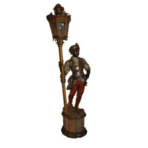 Electrified Venetian Moor Figure With Gilding – Second Half Of The 19th Century