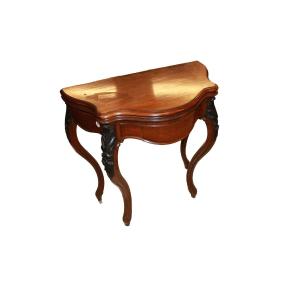 French Louis-philippe Console Card Table In Mahogany – Second Half Of The 19th Century