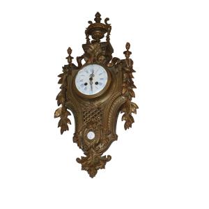 French Bronze Wall Clock – Late 19th Century