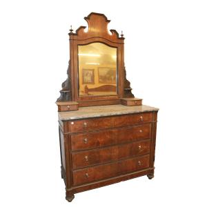 Cassettone E Comodini Italiani Genovesi Di Fine 1800 Stile Luigi Filippo In Legno Di Palissandr