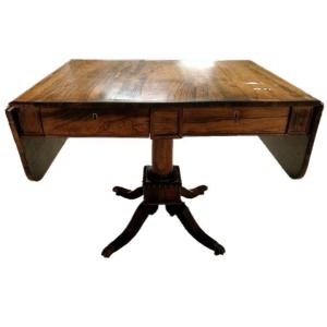 Regency-style Rosewood Side Table With Wings