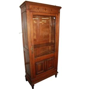 Rustic Oak Display Cabinet, Late 1800s