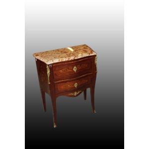 French Louis XV-style Console Table With French Red Marble Inlays And Bronze Accents