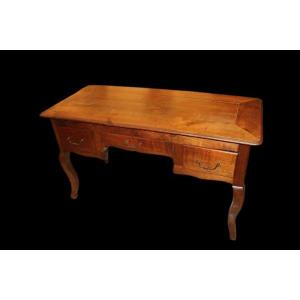 19th-century Provençal Writing Desk Made Of Walnut Wood With 3 Drawers
