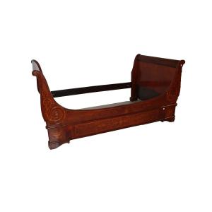 Charles X-style French Boat Bed With Inlay Work