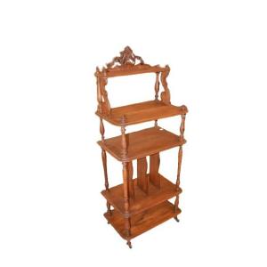 Open-shelf Bookcase In The French Louis Philippe Style From The 1800s, Made Of Walnut Wood