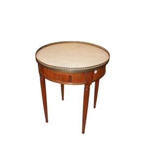 Circular Gueridon Side Table With A Louis XVI-style Marble Top From The 1800s