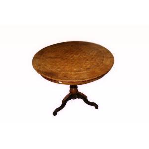 Round Sorrento Table With Marquetry Inlay