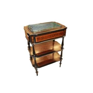 French Napoleon III-style Planter From The 1800s, Made Of Various Polychrome Woods