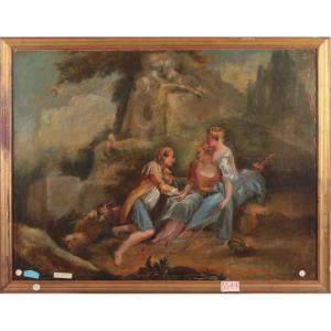 Oil On Canvas: Pastoral Scene