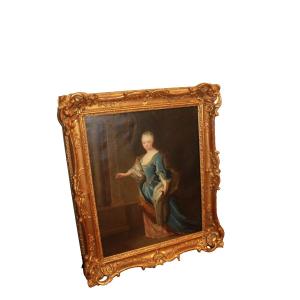 Portrait Of A French Lady – Oil On Canvas, 18th Century