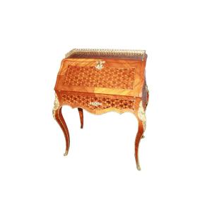 Stunning 1800s French Louis XV Folding Table With Bronze Accents