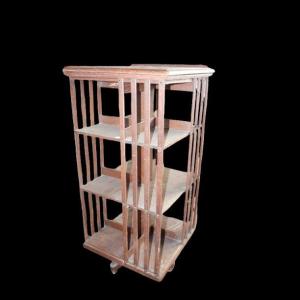 Vittoriana Tall Swivel Bookcase With Oak Wooden Lectern And Three Shelves