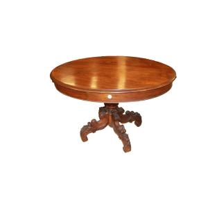 Table de Salle Française en Noyer de Style Louis-Philippe – XIXe Siècle