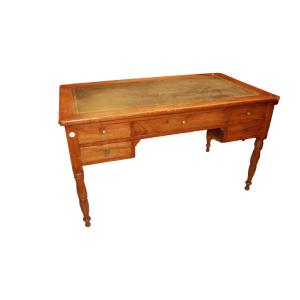 Bureau Ancien Français en Noyer de Milieu, Style Louis-Philippe, Milieu du XIXe Siècle