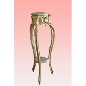 French Louis XV Style 1800 Gold Leaf High Plant Holder Side Table