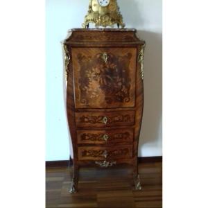 Secretaire Mosso Floral Marquetry Rosewood France Napoleon Third 1800