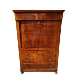 Mid 1800s French Empire Style Walnut Secretaire