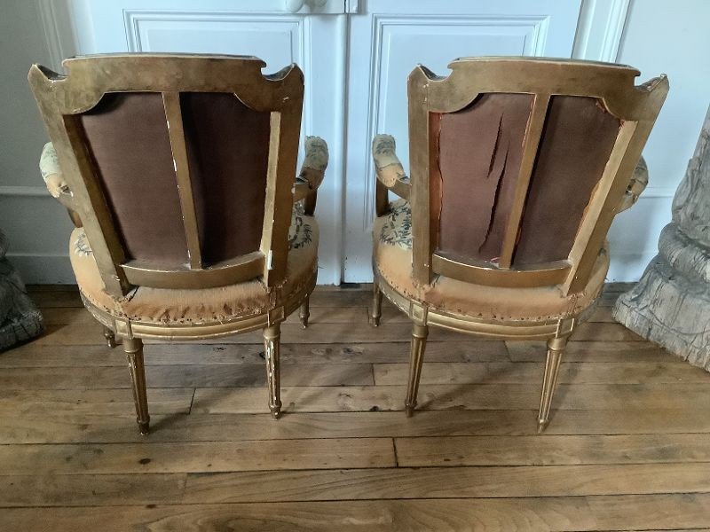 Suite Of Four Louis XVI Period Armchairs-photo-2