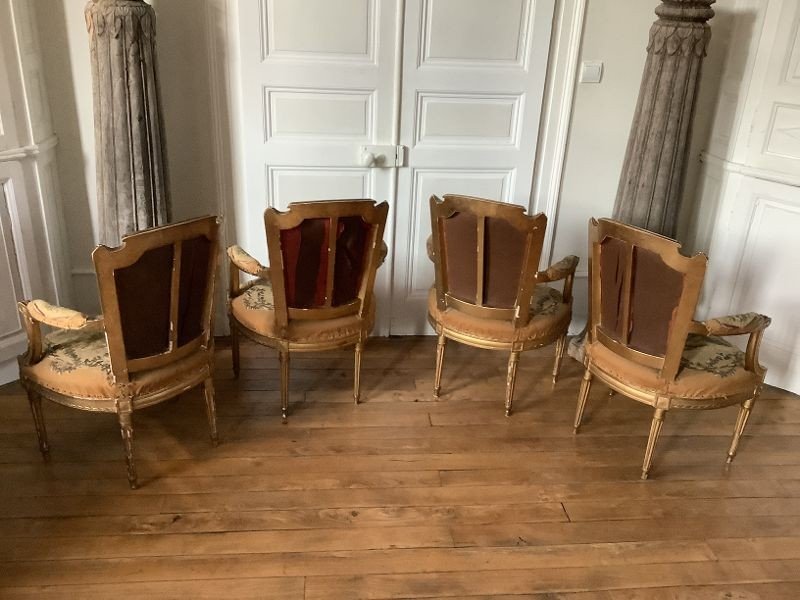 Suite Of Four Louis XVI Period Armchairs-photo-4