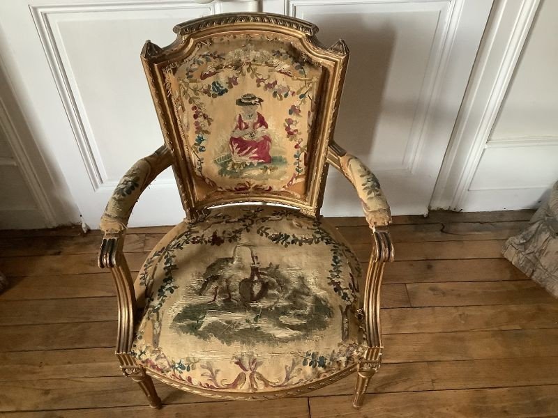 Suite Of Four Louis XVI Period Armchairs-photo-1