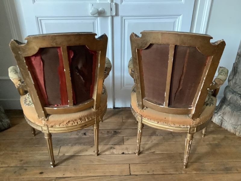 Suite Of Four Louis XVI Period Armchairs-photo-3