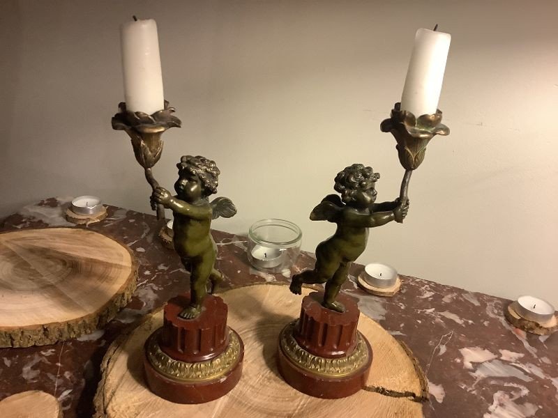 Pair Of Small Candelabras From The 19th Century