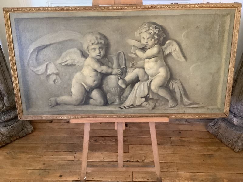 Oil On Canvas In Grisaille-photo-3